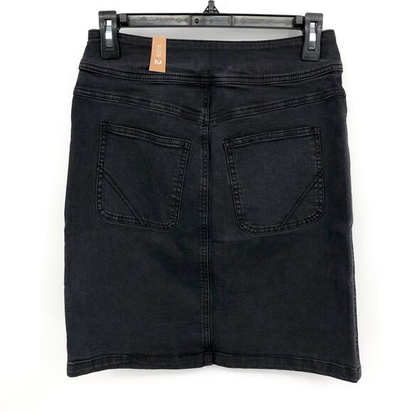 PRANA Women's Broadway Denim Pencil Skirt Size 2 Black Onyx Organic Stretch NWT - Picture 6 of 10